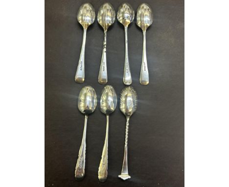 7 Silver spoons Weight 85g 