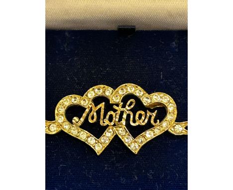 Boxed silver gilt mother brooch 