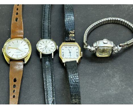 4x Ladies vintage watches to include Tissot stylist, a Gruen precision with diamonds at the lugs, Swiss made Accurist & Swiss