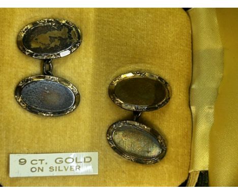 9ct Gold on silver cufflinks 