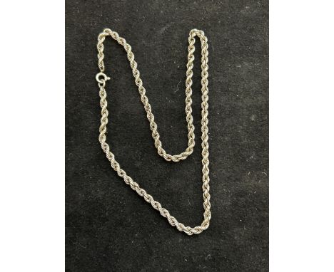 Silver rope necklace 18''