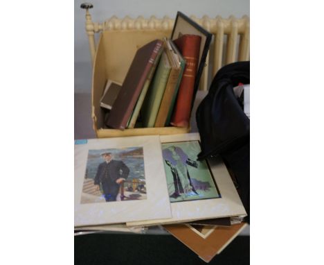 Collection of vintage pictures & prints to include vintage books 