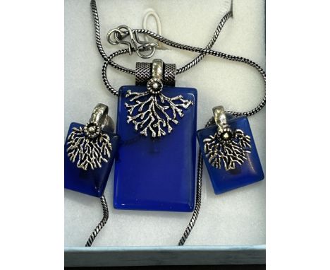 925 Silver necklace & earrings 
