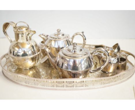 Collection of very good quality silver plated ware to include gallery tray 