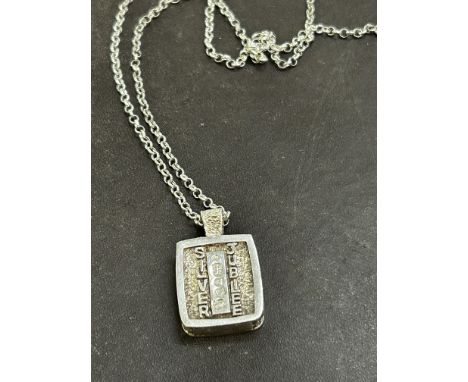 Silver jubilee ingot silver pedant & chain 