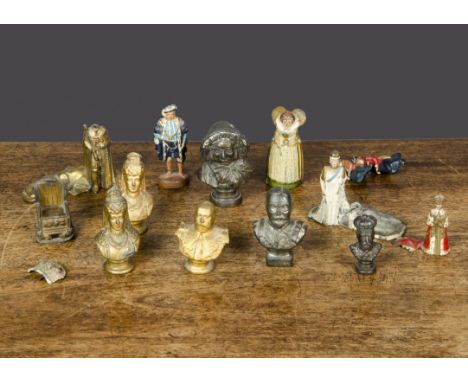 Britains Royal Commemoratives,  including busts of Edward VII and two Queen Alexandra and George V; Madame Tussaud figures of