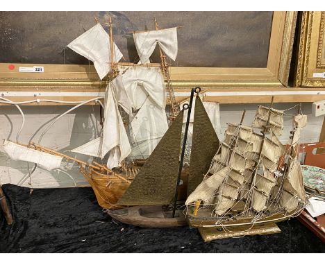 THREE FRIGATE MODEL SHIPS