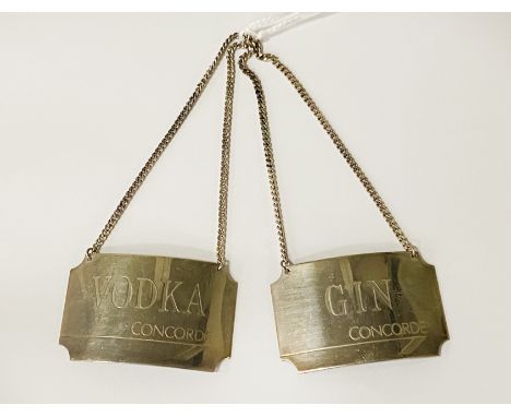 HM SILVER BOTTLE LABELS - CONCORDE (VODKA/GIN) - 29.3 GRAMS APPROX