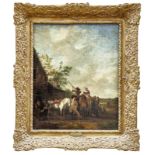 Wouwerman, Philips - Kreis des: Vornehme Reiter und Bauern an einer Hufschmiede