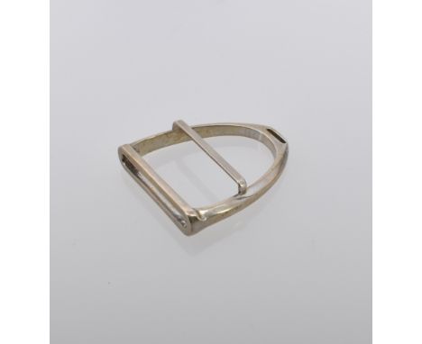 Schal-Spange Hermès, Paris - um 1970 In Form eines Steigbügels. Silber. Gestempelt "HERMES", französische Krebspunze und "GP"
