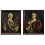Portraitpendants von Kaiser Franz Stephan und Maria Theresia, Österreich, 18. Jh.
