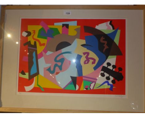 Guy Wesch, a limited edition silkscreen print titled 'carnival' 4/15, signed, details to verso 