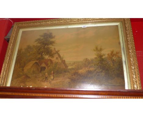 Large framed Victorian print 79 x 112cm 