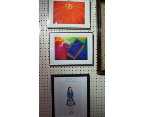A pair of MJ D'arc En Ciel prints 'Sun Set' and 'Slice the Book and Eat the Word of God' together with a Zoe Moss limited edi