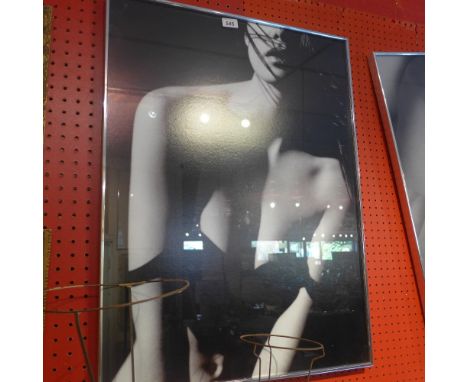 A Bruno Bisang print of a photograph framed, details to verso 