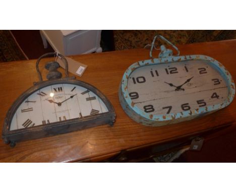 Two vintage metal clocks 