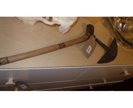 An African Shona ceremonial axe bearing traditional, 3 band photographic marks 