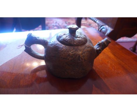 A Chinese Earthenware teapot, with stamp to the base 