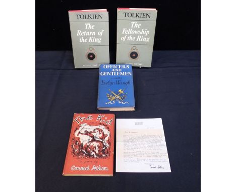 EVELYN WAUGH: 'OFFICERS AND GENTLEMEN'1st edition 1955, with Blue dust jacket, with Conrad Aiken, The Kid, with autographed l