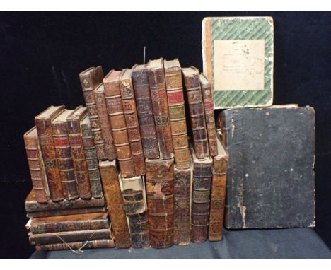 VARIOUS LEATHER BOUND VOLUMES 18th CENTURYand later, including  'Lloyd's Evening Post and British Chronicle', and a manuscrip
