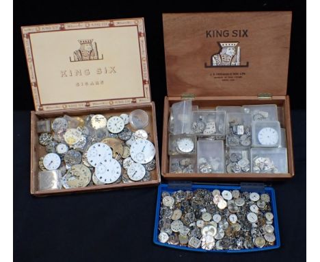 A QUANTITY OF VARIOUS WATCH AND POCKET WATCH MOVEMENTS AND DIALSby Avia, Chalet, Accurist, Rotary and others (a lot)