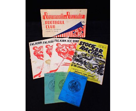 BOURNEMOUTH AND BOSCOMBE ATHLETIC  FOOTBALL CLUBOfficial Handbook 1948-9, with other sporting programmes and Poole Grammar Sc