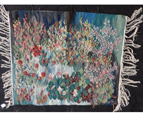 A WOOLLEN TAPESTRY HANGING/RUGwaterlilies, signed, labelled Rameses Wissa Wassef 84 x 104cmProvenance: The Estate of the late