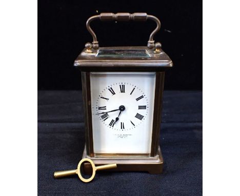 THOMAS HURSPOOL OF LEICESTER BRASS CARRIAGE CLOCK