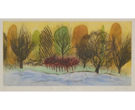 David Barthorpe, Country lane, signed, watercolour, 22.5x30cm; Rex Kent, The Brue by Butt Mopr, initialled, pencil, label wit