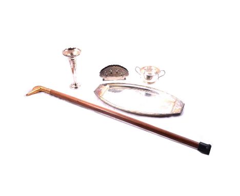 A part canteen of Viners Kings Royale pattern silver-plated cutlery; silver-plated spill vase; gravy boat; goblets; other sil