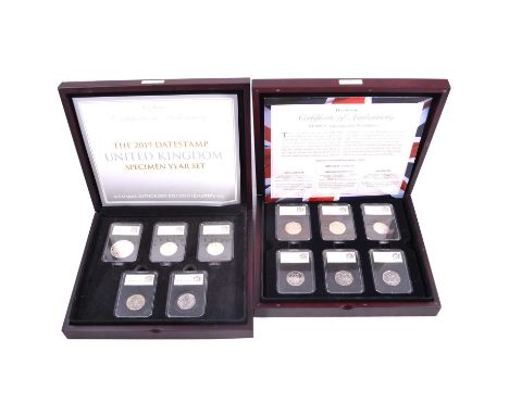 A UK 2019 50th Anniversary of the 50p DateStamp twelve coin set, comprising Kew Gardens, Britannia New Pence, Scouting, Girl 