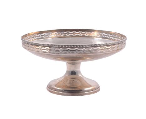 Silver comport, Mappin &amp; Webb , Sheffield, 1923, pierced border, 10t.oz.