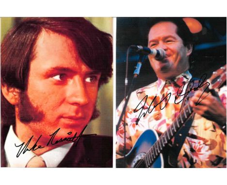 Collection of assorted music star autographs including, The Monkees - four signed colour images, each measuring 27cm x 20cm; 