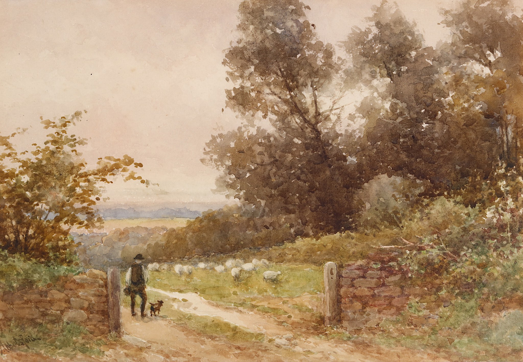 Helen Allingham R.w.s. (british 1848-1926) Abbotsford Watercolour 