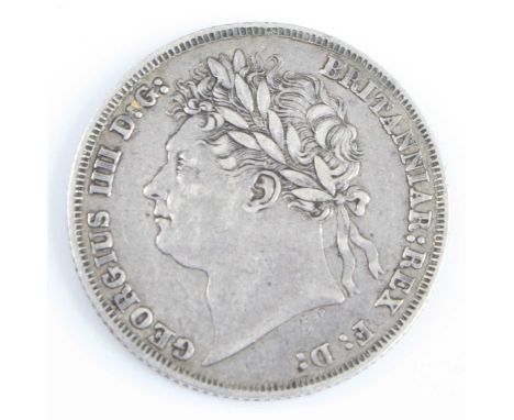 Great Britain, 1824 shilling, obv George IIII first laureate, rev: second type crowned Royal shield of arms within Garter, da