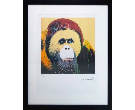 ANDY WARHOL 'Orangutan',1983, lithograph, from Endangered Species portfolio, hand numbered limited edition no. 59/100 by Leo 