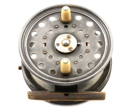 "The Tweed" 4-inch spinning reel by Forrest &amp; Sons, Kelso, second quarter 20th century, hardened aluminium frame, gunmeta