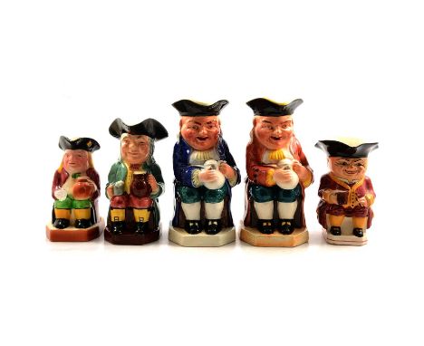 Collection of mid-20th century Toby jugs including Royal Doulton 'Happy John', Beswick 'Toby Philpott', Crown Devon seated to