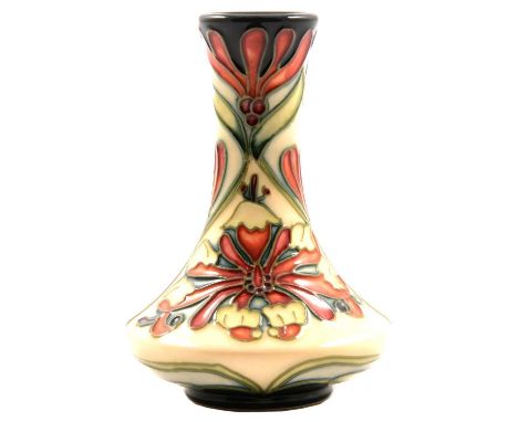 Rachel Bishop for Moorcroft Pottery, a 'Florian Dream' pattern vase, factory marks, 1st quality, 10.5cm, boxed.Condition repo