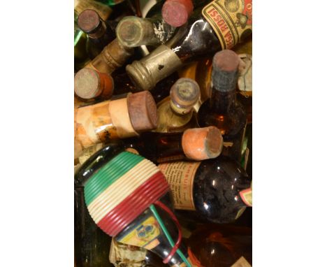 A box of vintage miniature spirits and alcohol (Qty).  