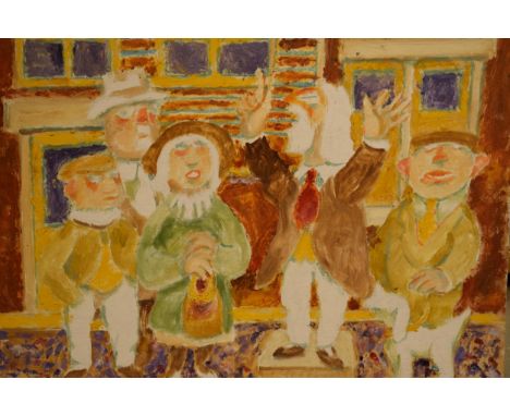 Vincent Bennett (Plymouth 1910-1993), oil on canvas panel, 'Street Preacher', 51cm x 41cm, unframed. ARR applies.  Provenance