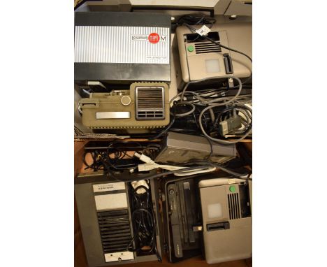 A collection of vintage projectors and accessories to include a Eumig Super 8, a Eumig P8, Zeiss Ikon Perkeo 315 AV x 2, Hani