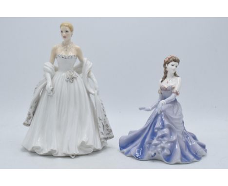 Royal Worcester limited figure Grace Kelly CW498 together with Coalport Linda (2).  In good condition with no obvious damage 