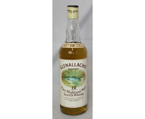 WHISKY - Bottle of Glenallachie 12 year old Malt Scotch Whisky (75cl), distilled in 1970.