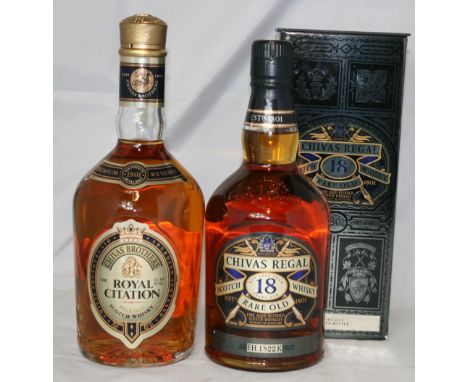 CHIVAS BROTHERS - 2 bottles to include a Premium Reserve bottle of Royal Citation (75cl) & an individually numbered bottle of