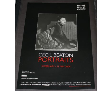 CECIL BEATON - Art exhibition poster for February 5th to May 31st 2004 for the 'Portraits' exhibition featuring Audrey Hepbur
