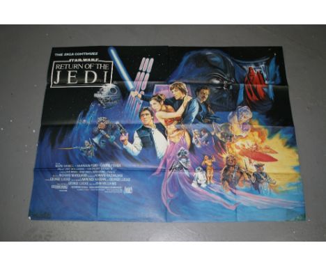 STAR WARS: RETURN OF THE JEDI - 1983, 20TH Century Fox, Original UK Quad (76 x 105cm) poster, George Lucas. Poster has a litt