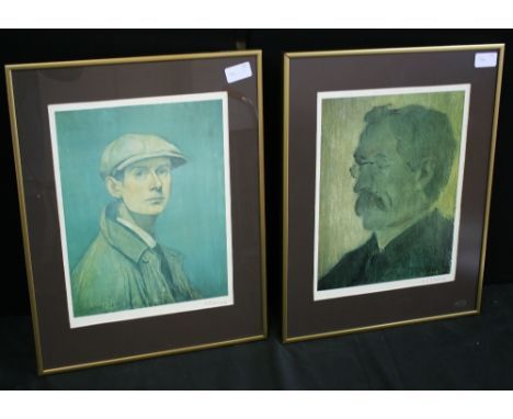 LOWRY - Collection of 2 framed prints by artist Lawrence S Lowry R.A (1887 - 1976) to include 'The Artist's Father' & a self 