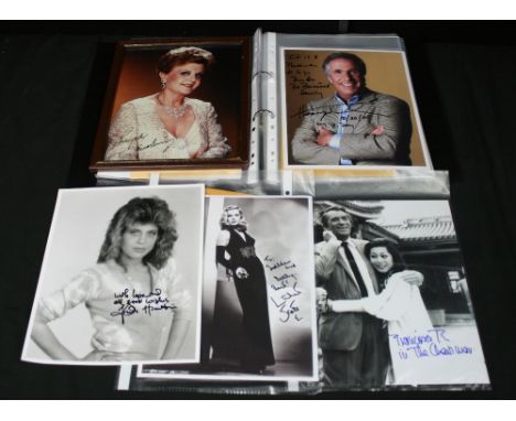 AUTOGRAPHS - folder containing 15 x signed promotional photographs of stars from TV and film to include Cameron Diaz, Linda H