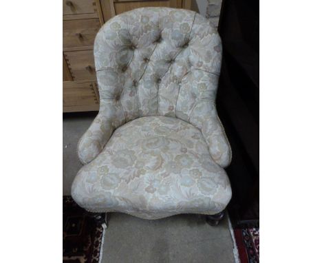 A Victorian button back upholstered nursing chair